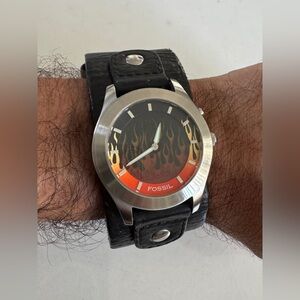 RARE Fossil Big Tic Watch JR-8200 Flame Animated